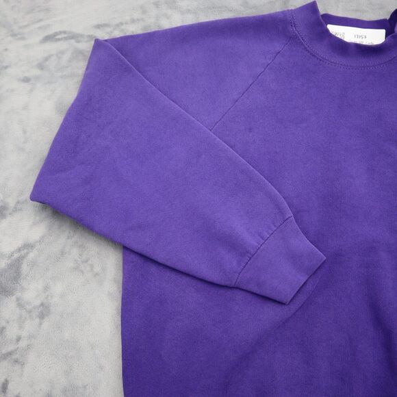 Casual Sweater Womens XXL Purple Crew Neck Long Sleeve Banded Cuffs Pullover - Picture 8 of 14